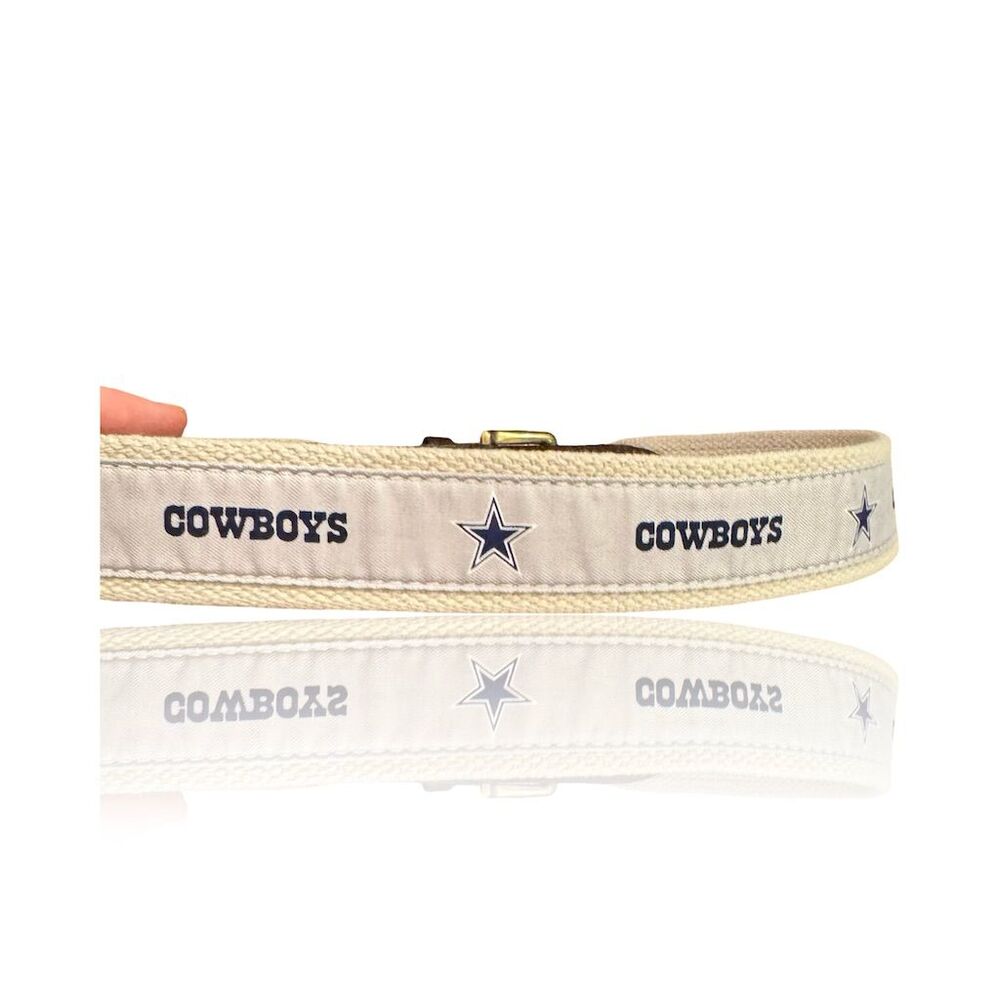 Vineyard Vines Men's Dallas Cowboys Canvas Belt Size 30 Silver & Navy: GUC